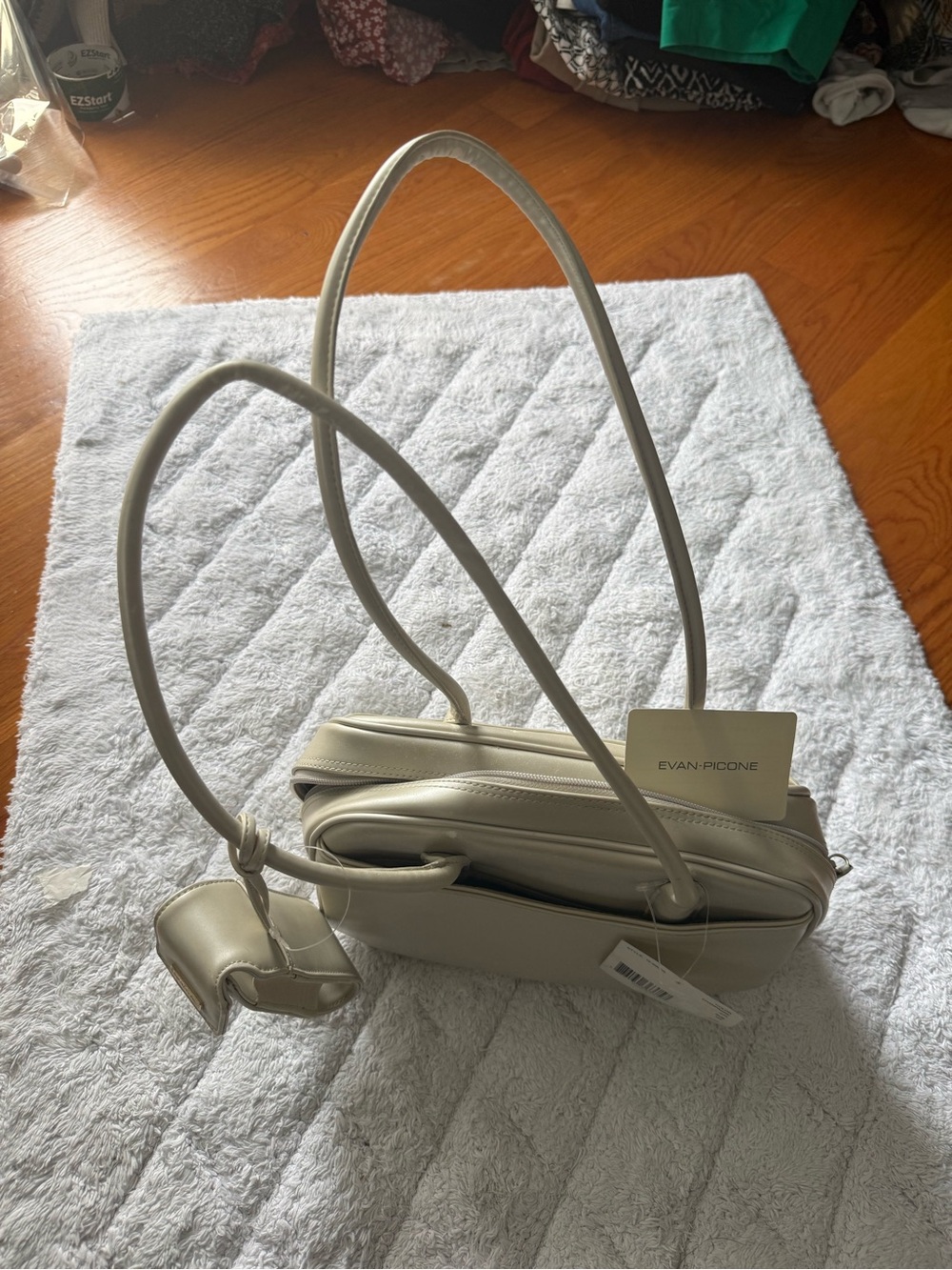 Evan Picone Ivory Shoulder Bag with Dual Straps